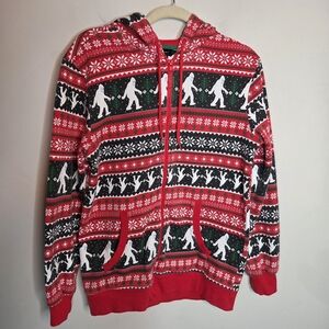 Old River Christmas Holiday Yeti Full Zip Hoodie Mens Sz Small